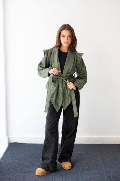 Bold As Love Leather Jacket - Olive