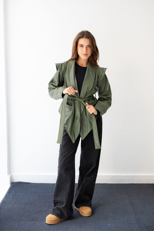 Bold As Love Leather Jacket - Olive