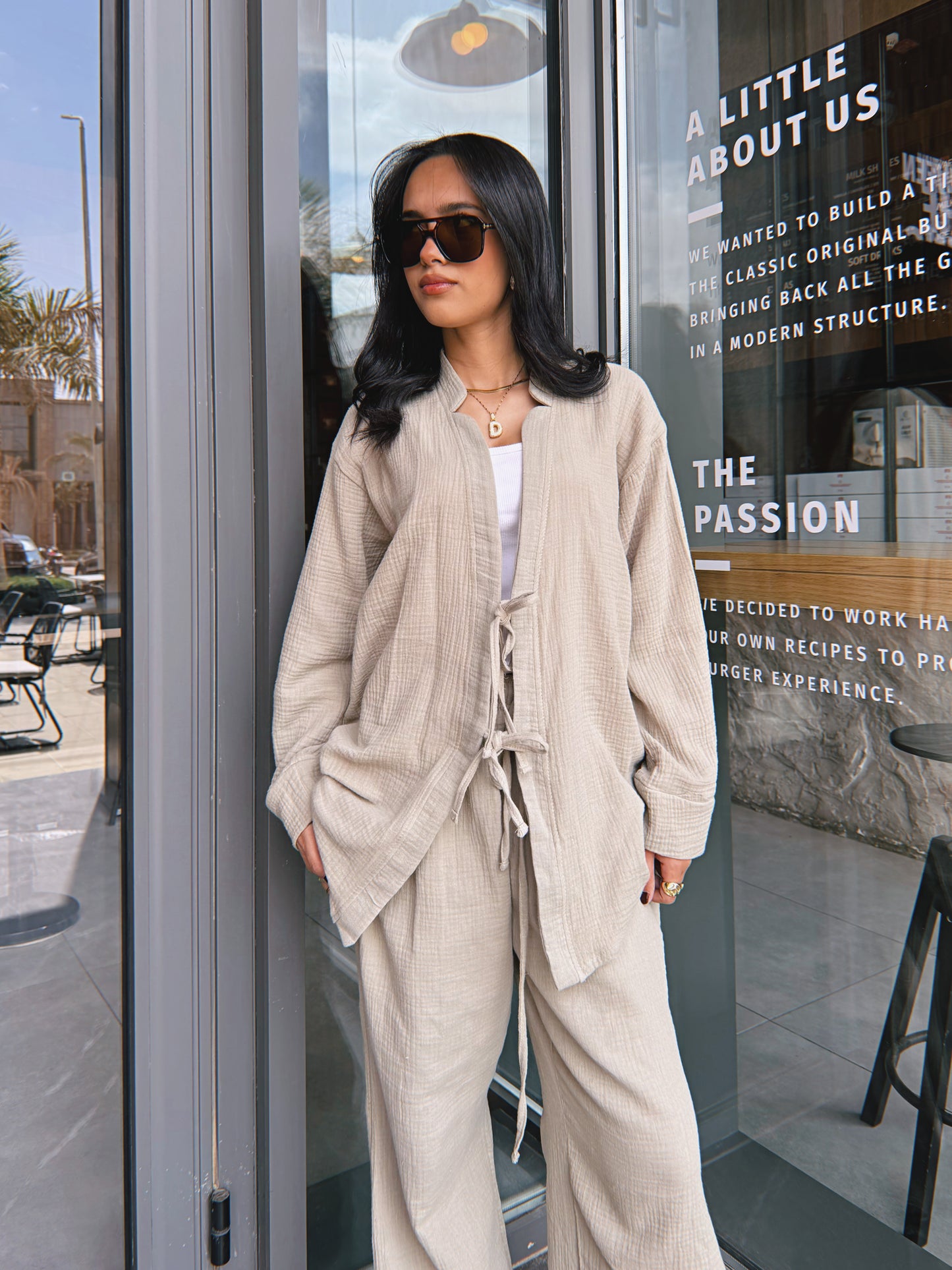 Double Stripe Set - Beige
