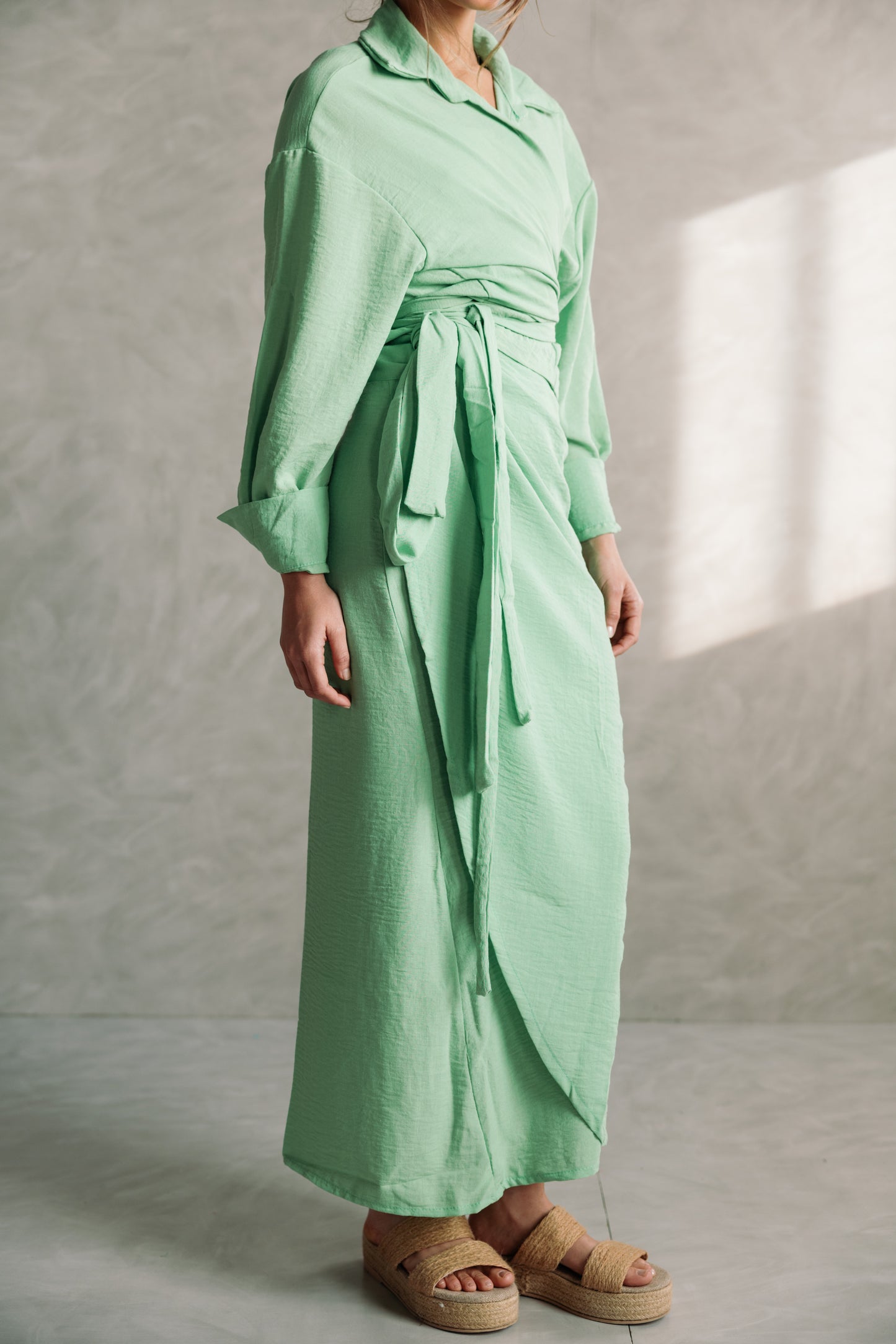 Linen Wrap Me Set - Seafoam