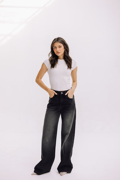 Elevated Belted Denim - Noir Black