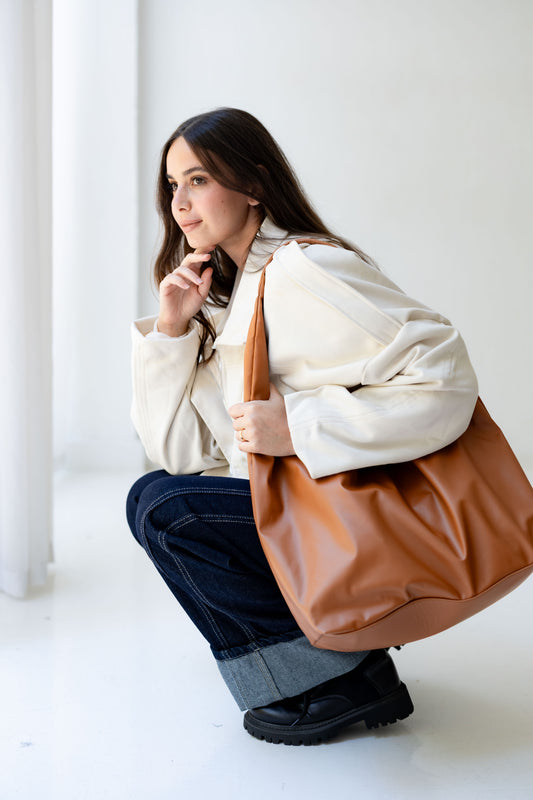 The Carry-All Slouch Bag - Caramel Brown