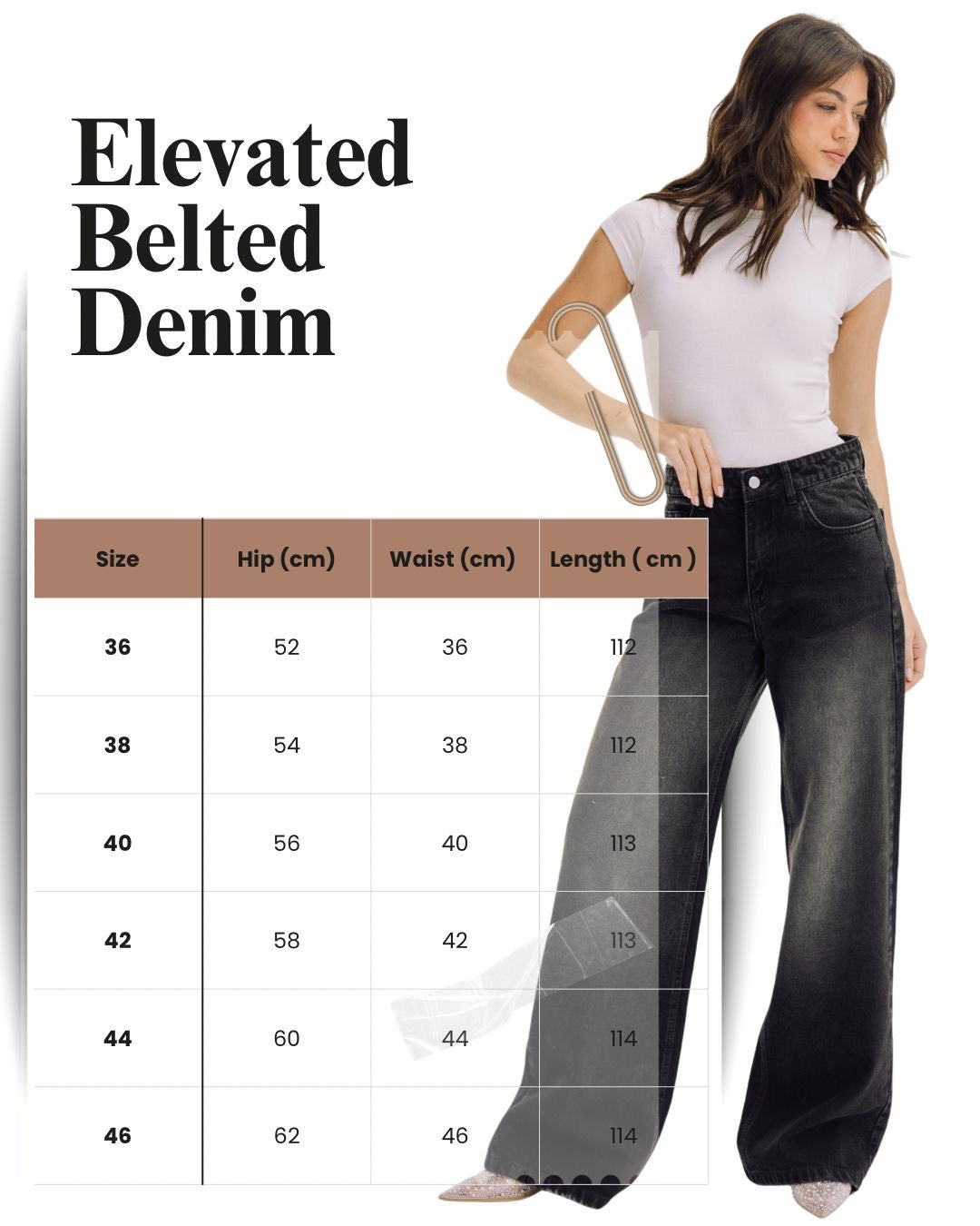 Elevated Belted Denim - Noir Black