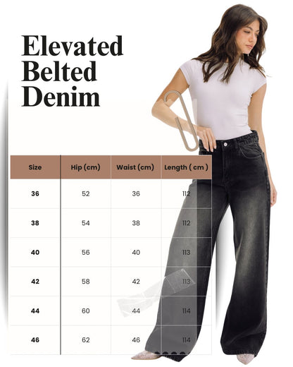 Elevated Belted Denim - Noir Black