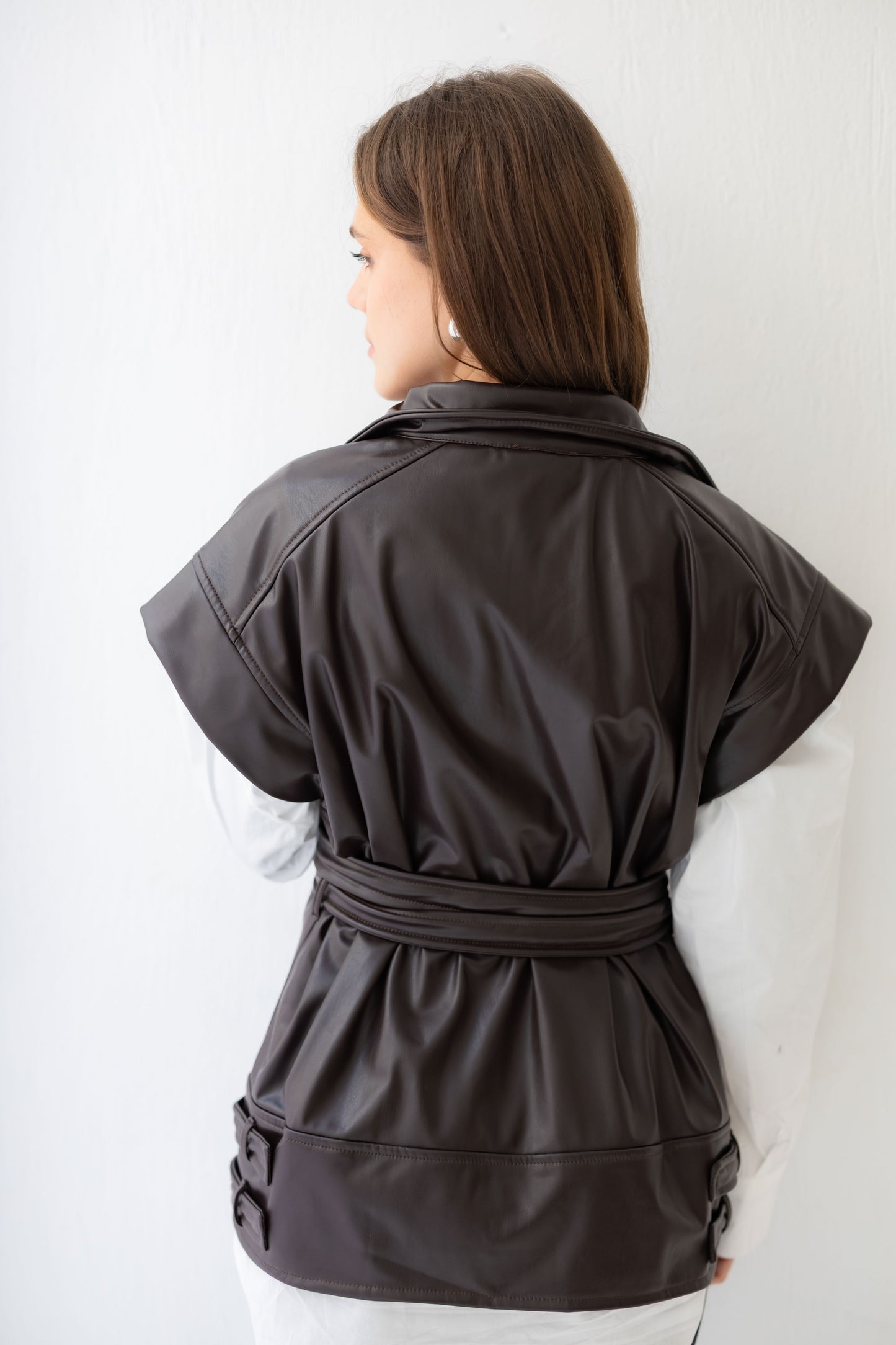 Statement Vest - Brown