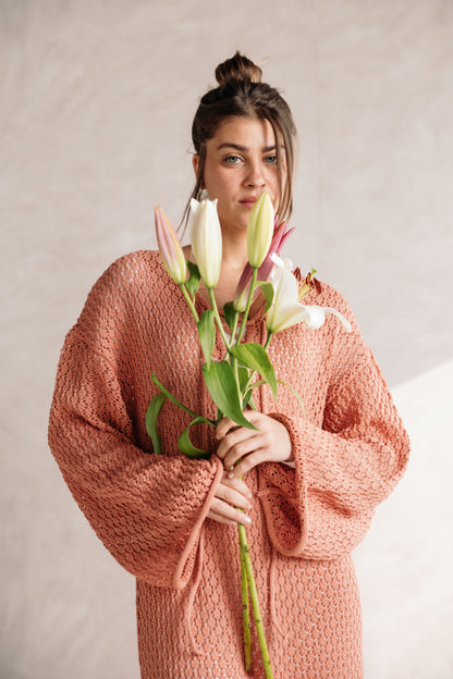 Earthy Knit Dress - Salmon