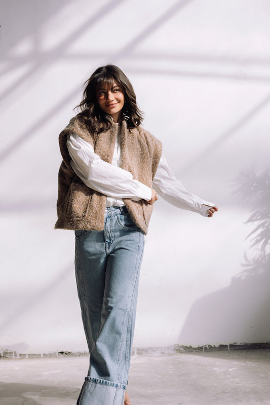 Shimmer Base Edit Vest - Mocha