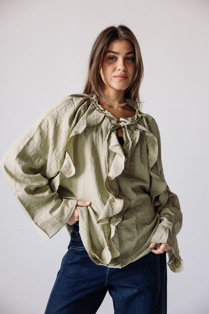 Ruffles Top - Basil