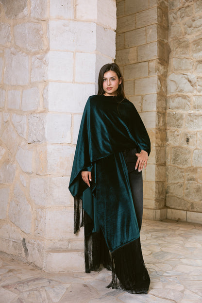 Fringe Edit Kaftan - Emerald Green