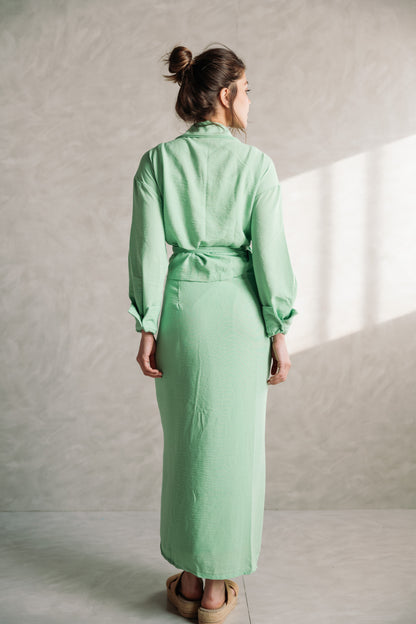 Linen Wrap Me Set - Seafoam