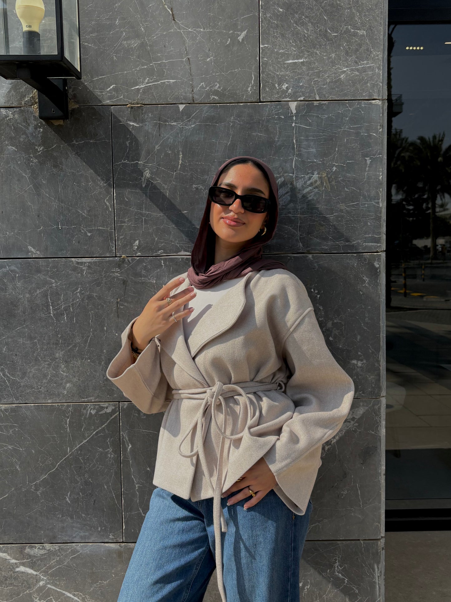 Aurora Belted Jacket - Beige