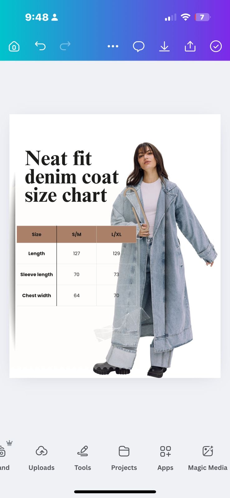 Neat-Fit Denim Coat - Washed Blue