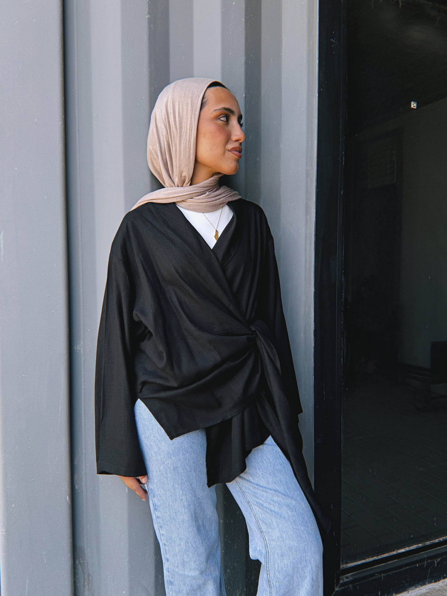Softly Wrap Kimono - Black