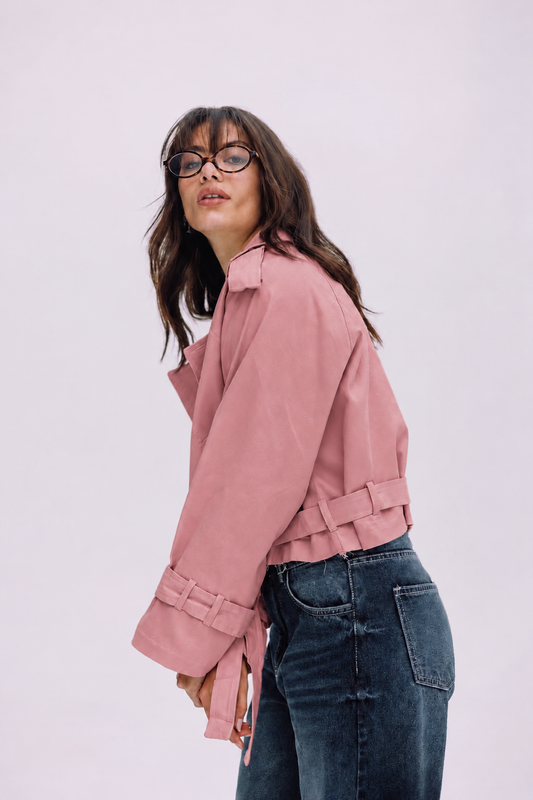 Cropped Trench Jacket - Cashmere