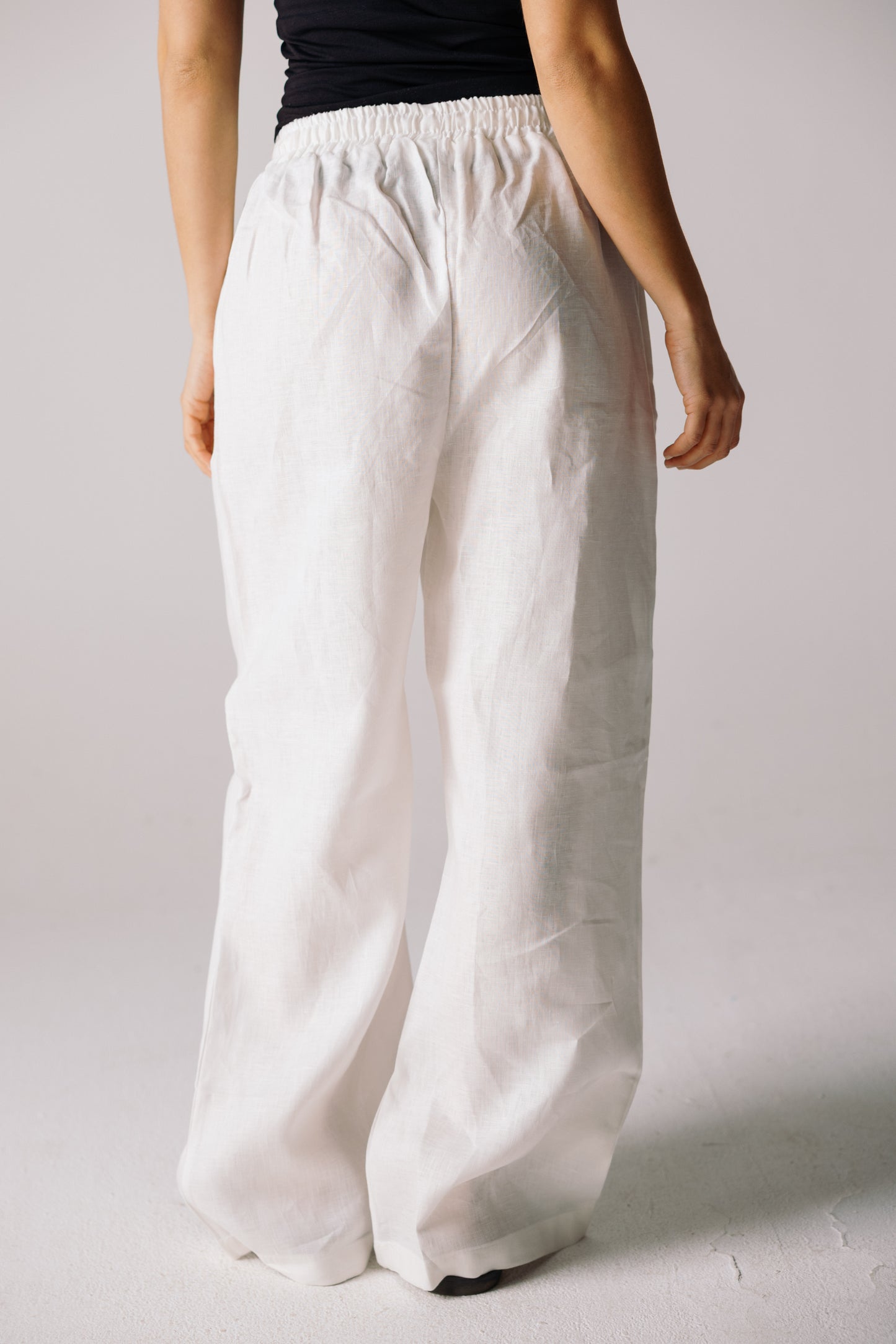 Pure Linen Pants - White