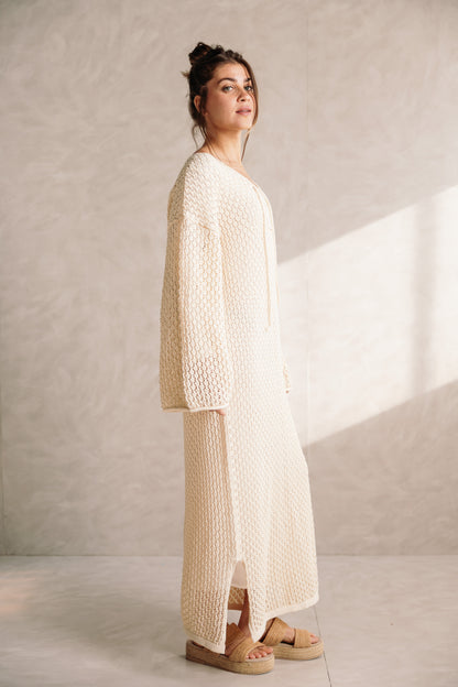 Earthy Knit Dress - Cream