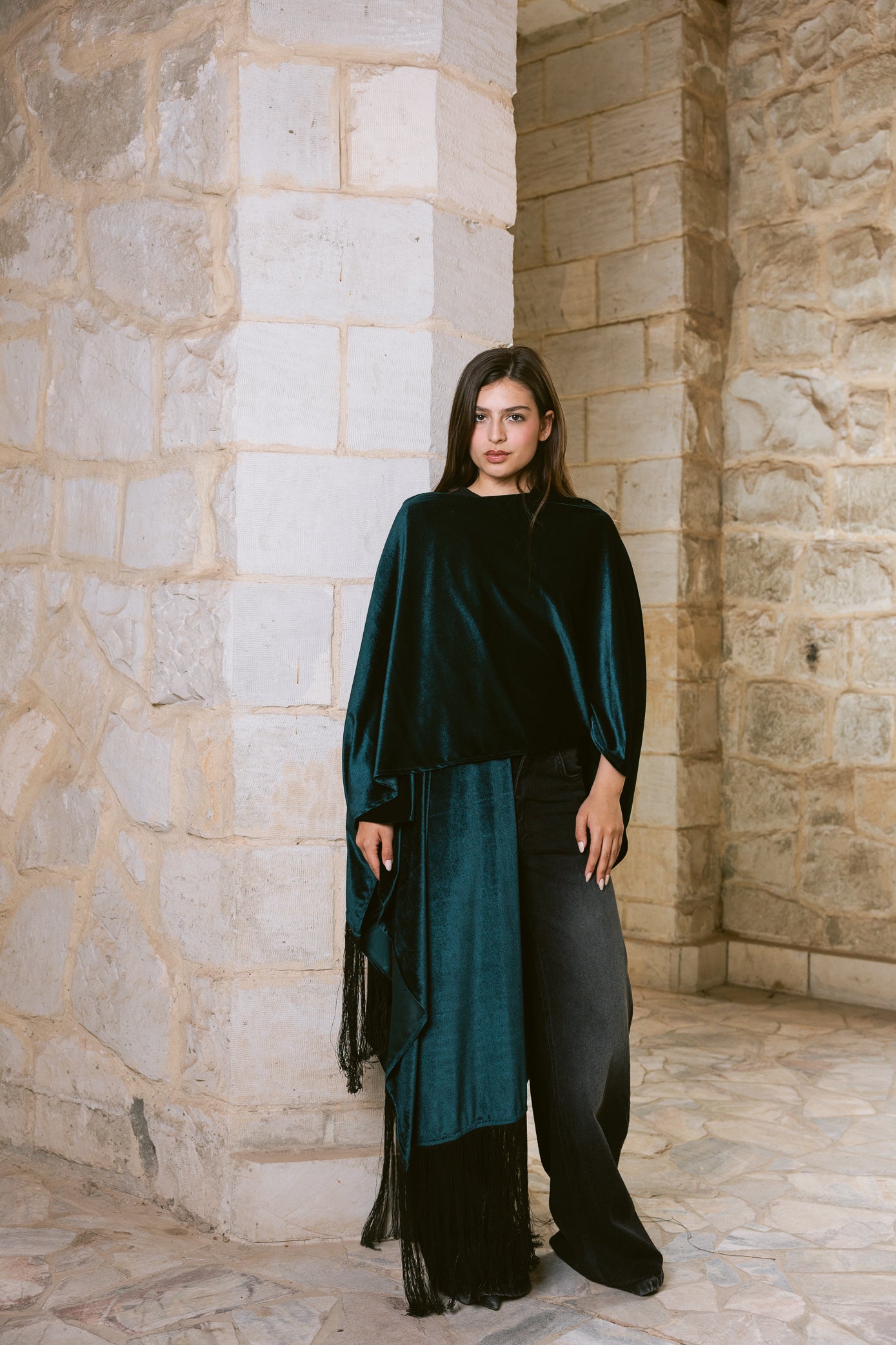 Fringe Edit Kaftan - Emerald Green