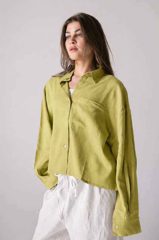 Cropped Shirt - Lime