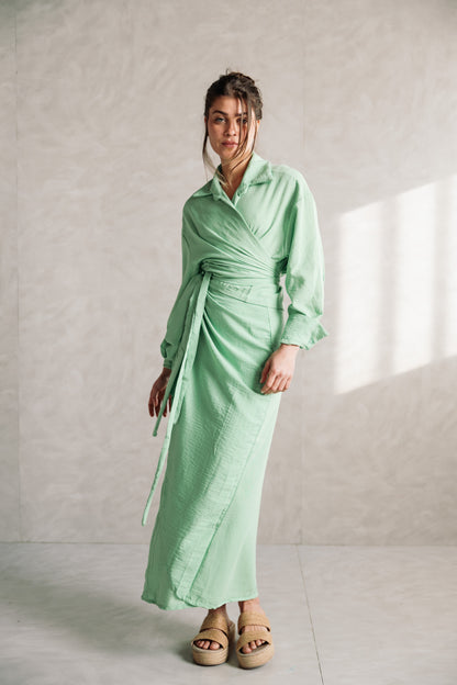 Linen Wrap Me Set - Seafoam