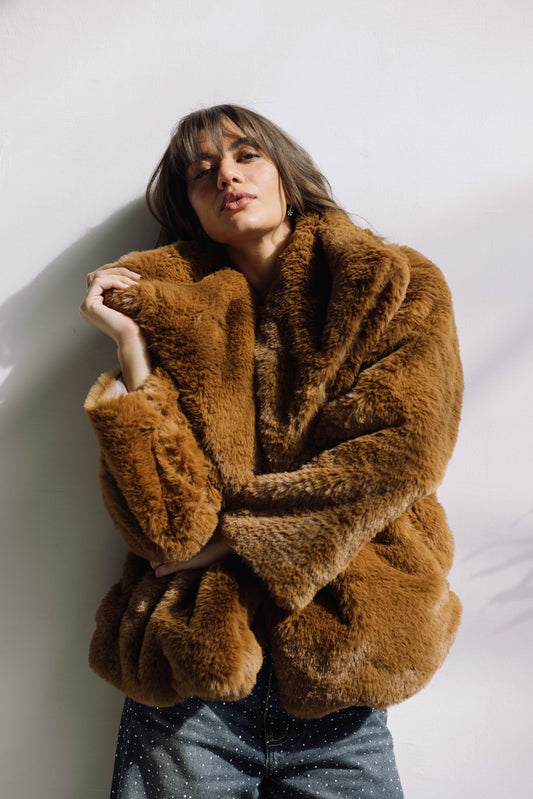 Scandi Fur Jacket - Cinnamon
