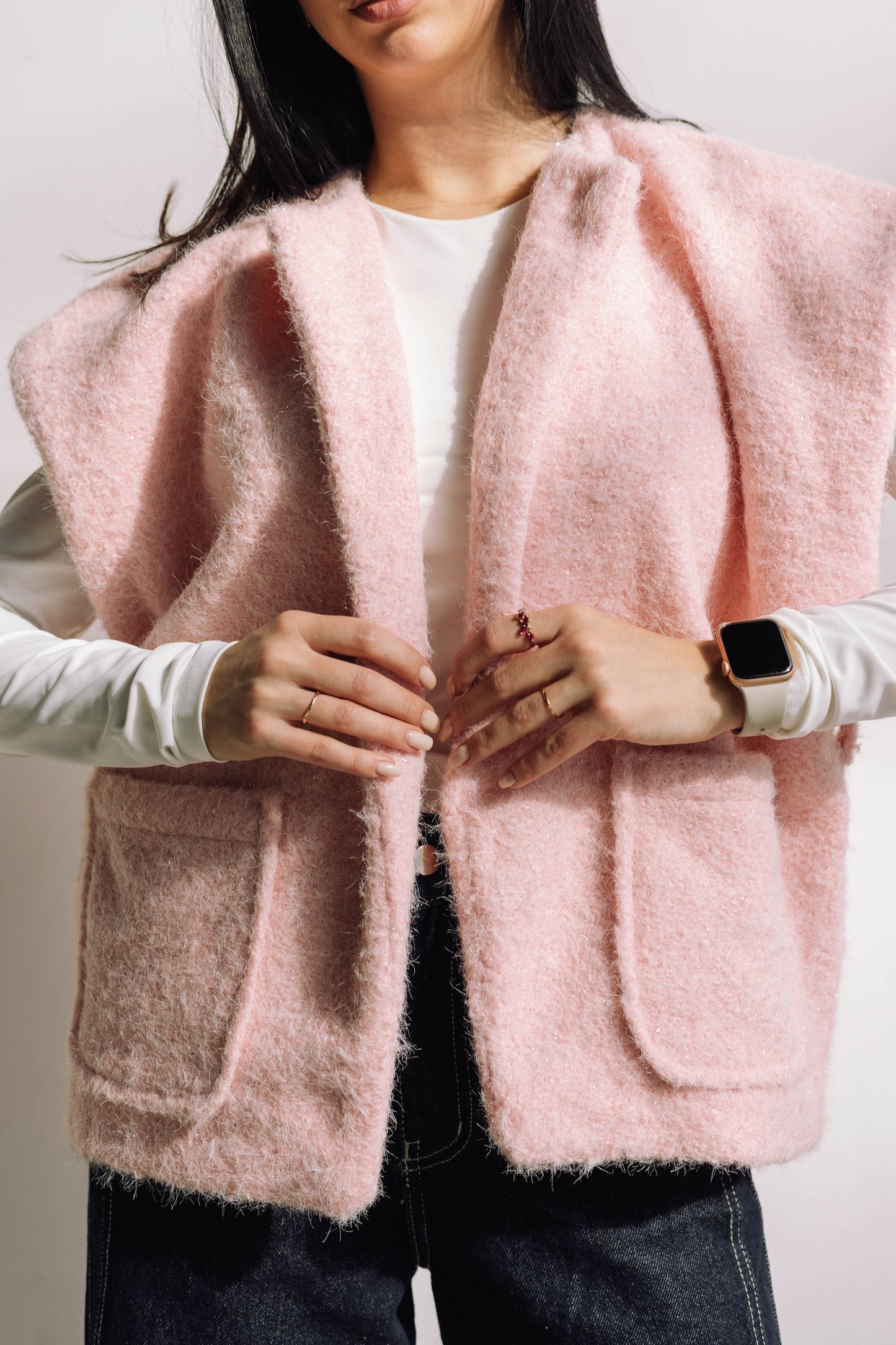 Shimmer Base Edit Vest - Pink