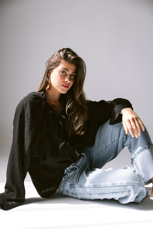 Ruffles Top - Black
