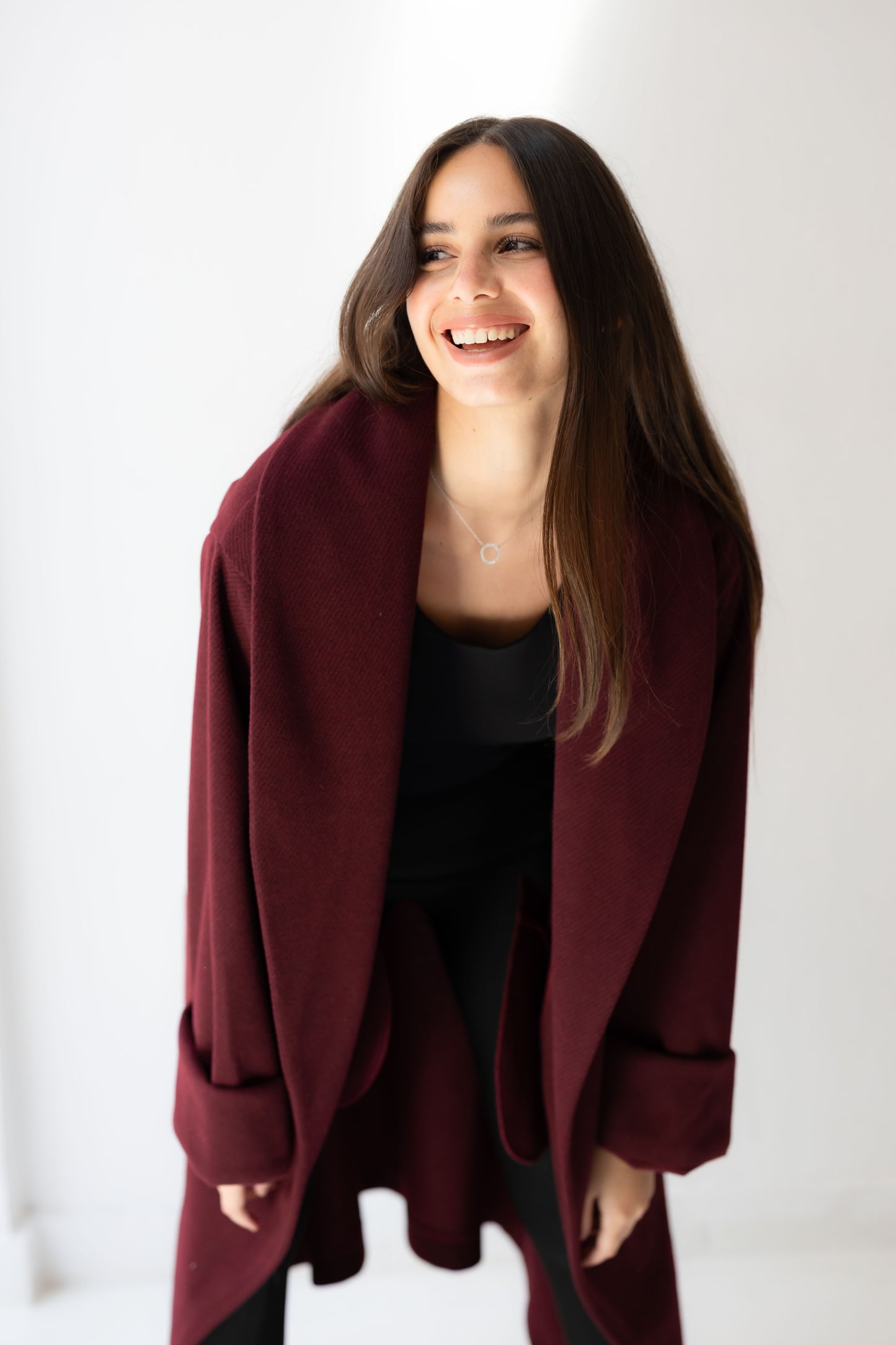 All Eyes Here Coat - Deep Burgandy