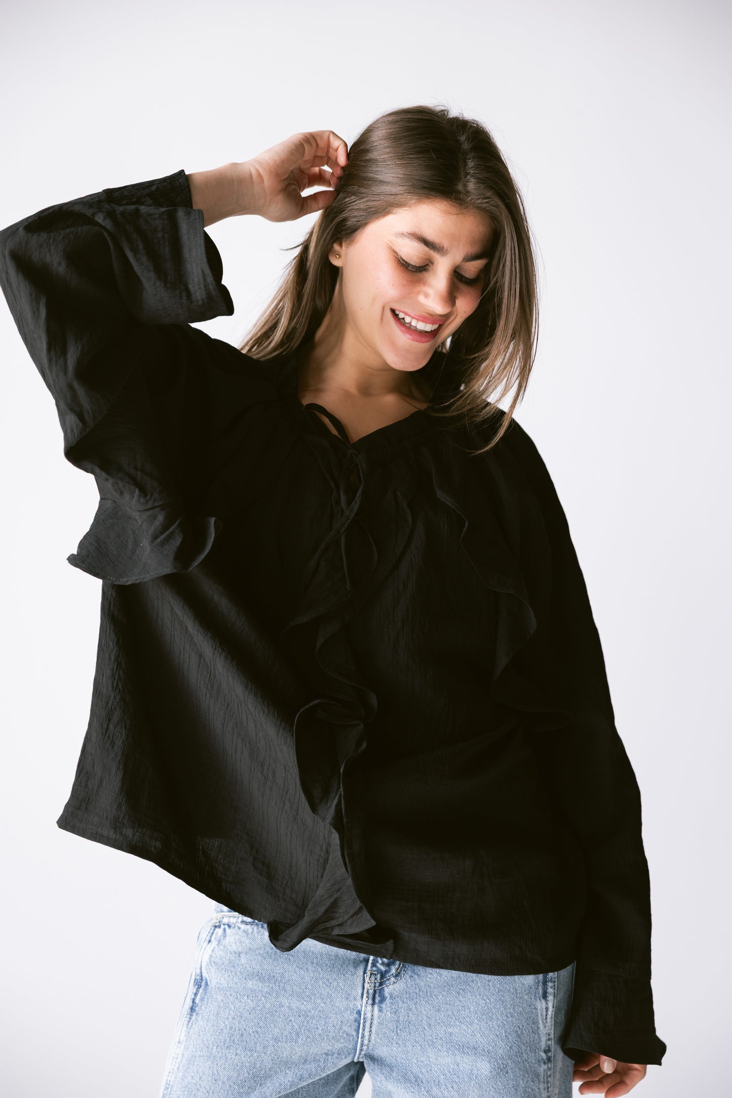 Ruffles Top - Black