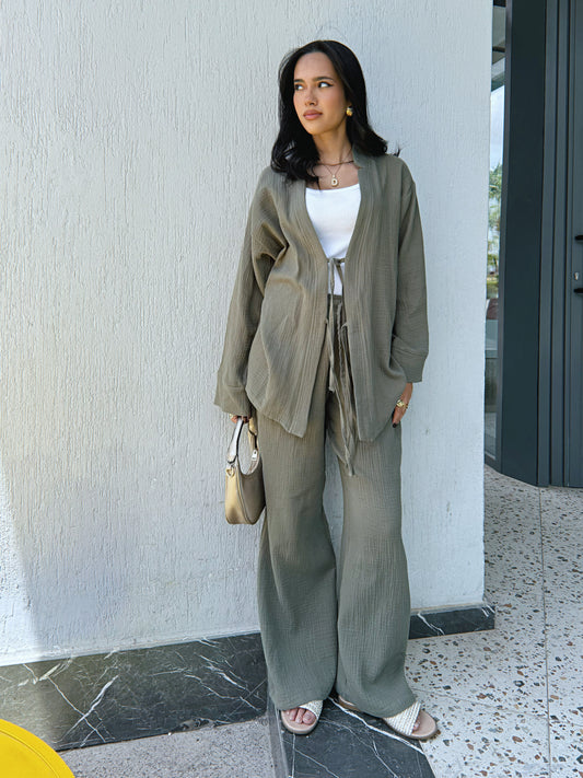 Double Stripe Set - Olive
