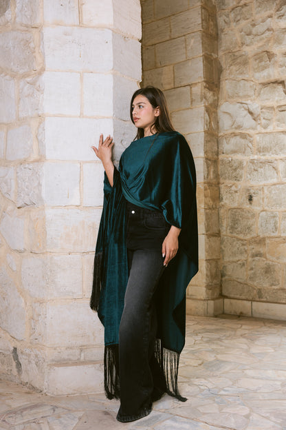 Fringe Edit Kaftan - Emerald Green