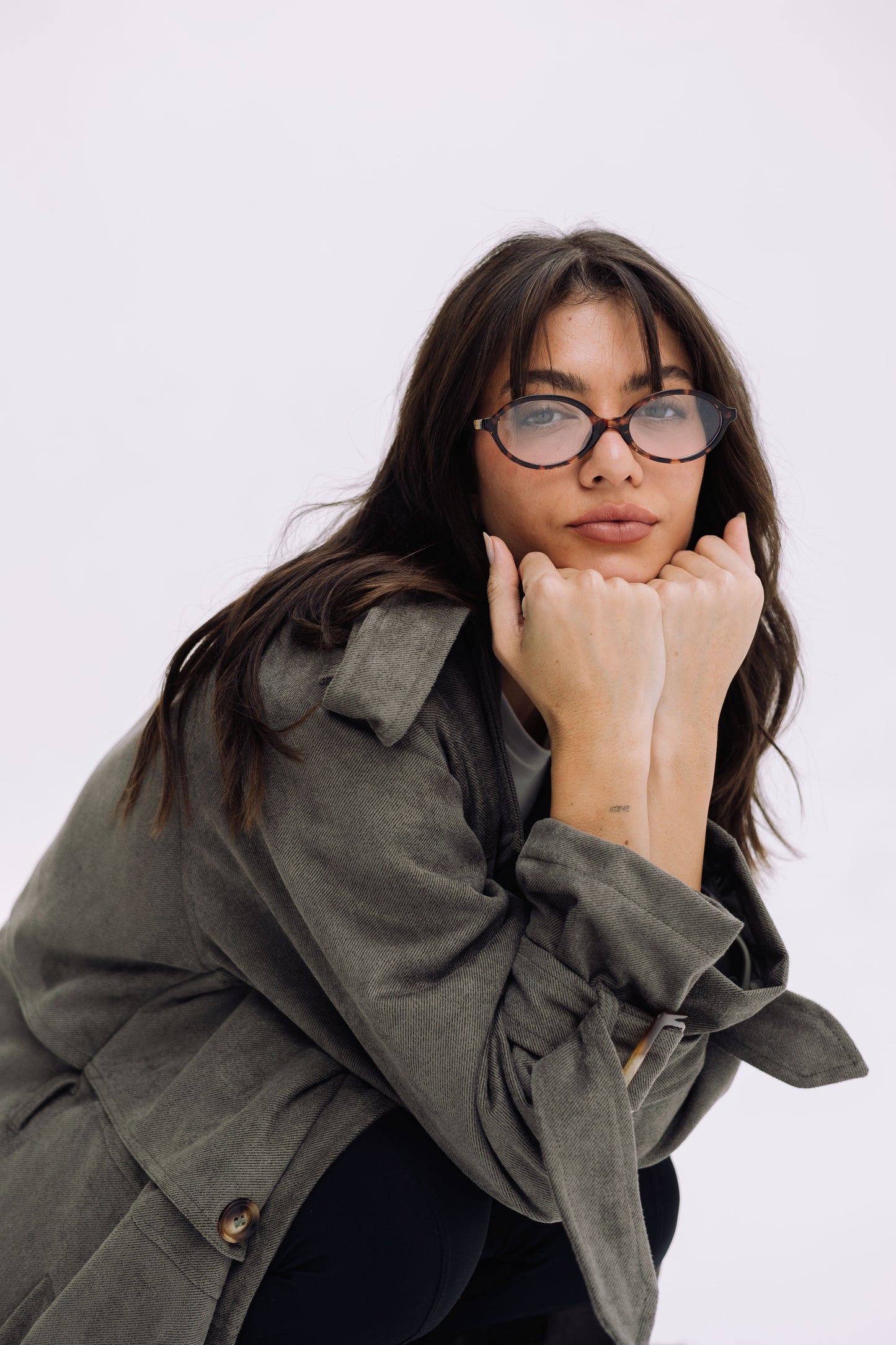 City Girl Trench Coat - Olive