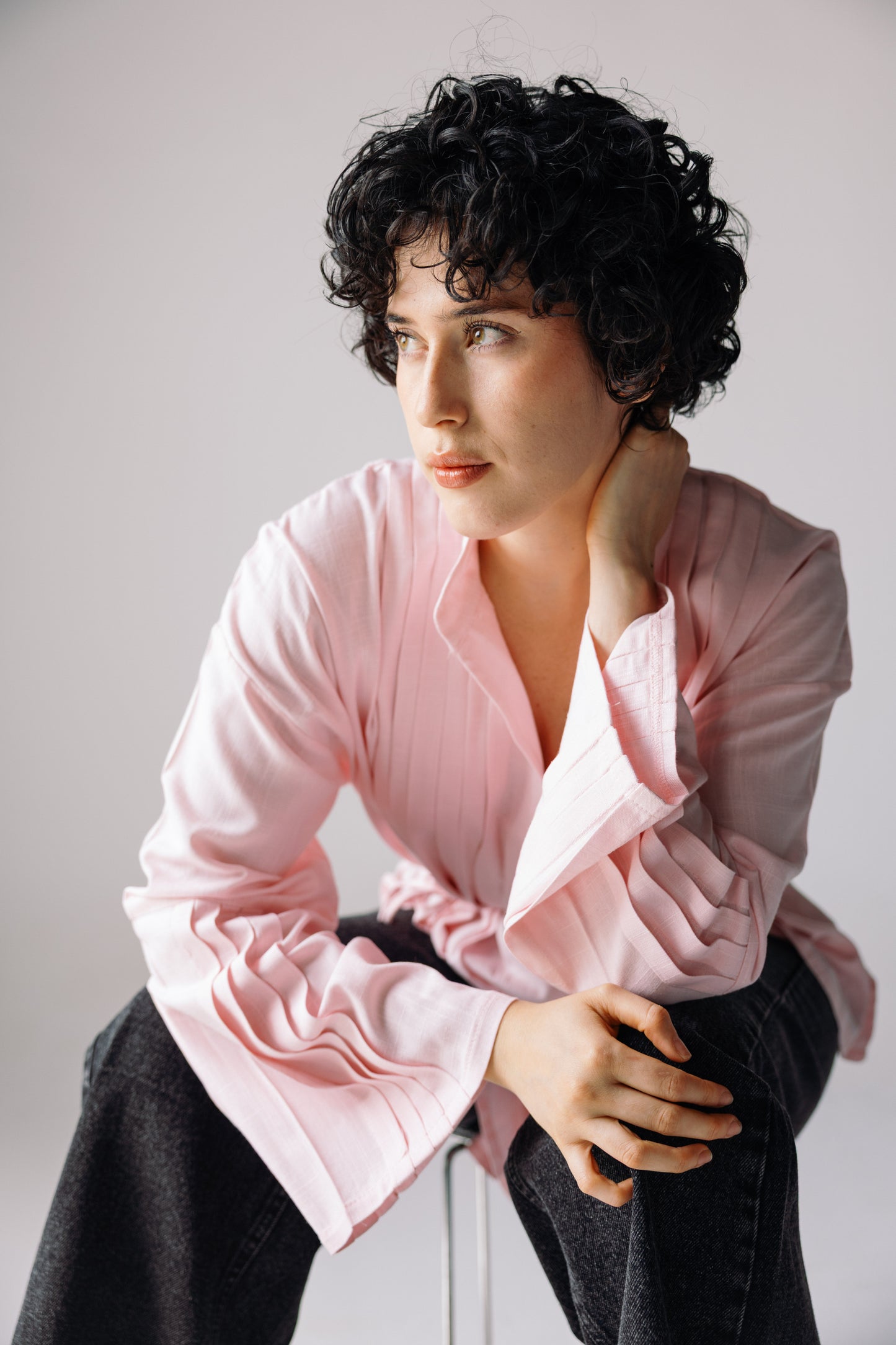 Pleated Top - Rose