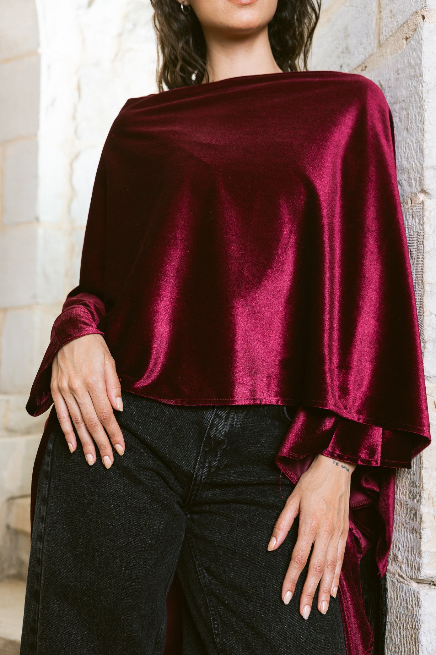 Fringe Edit Kaftan - Burgundy