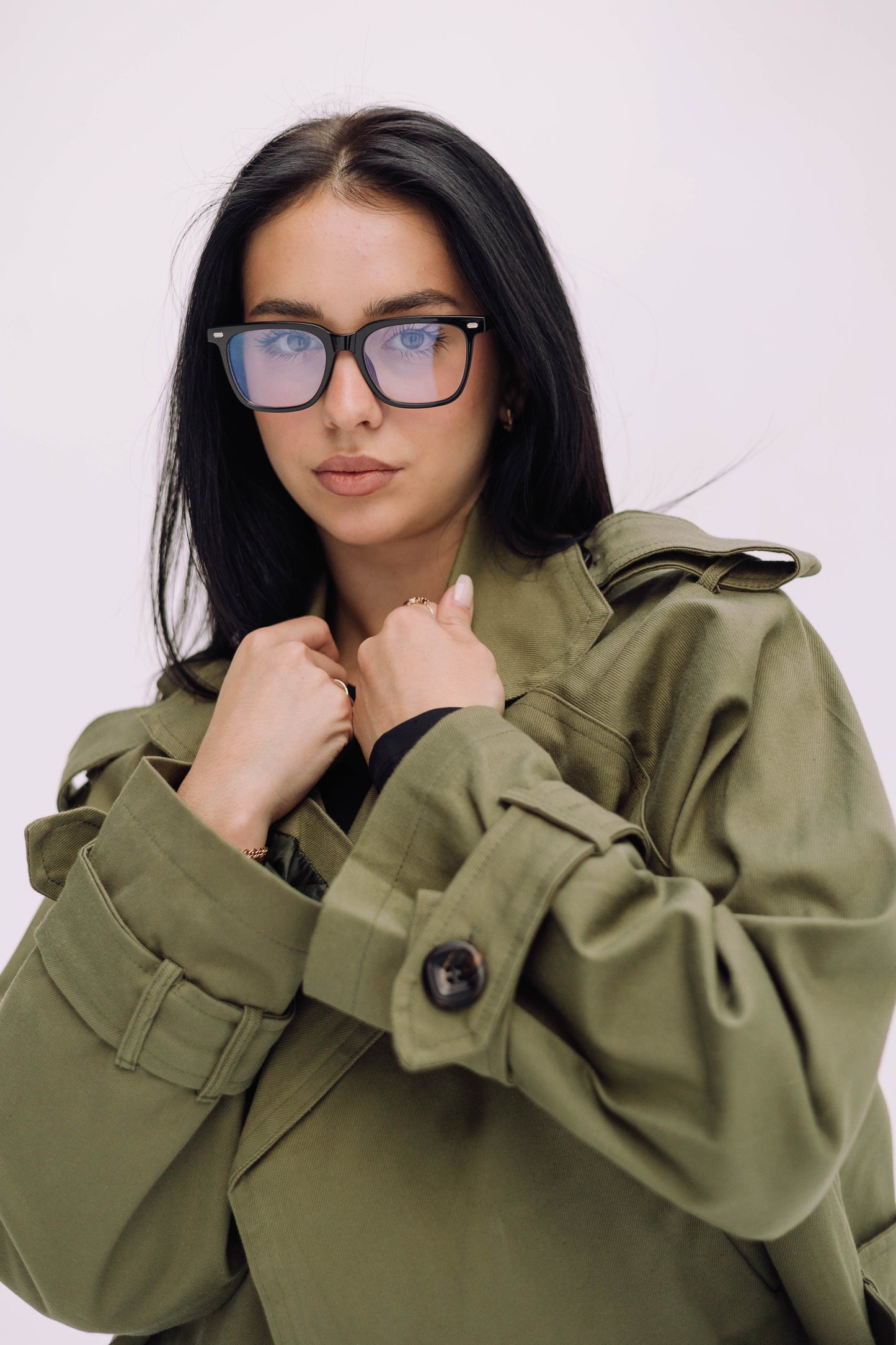 Cropped Trench Jacket - Olive