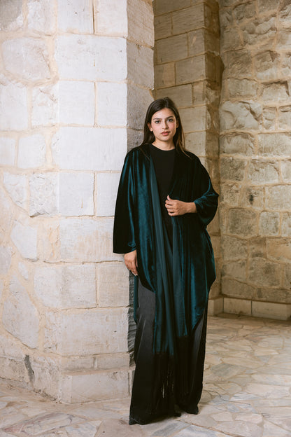 Fringe Edit Kaftan - Emerald Green