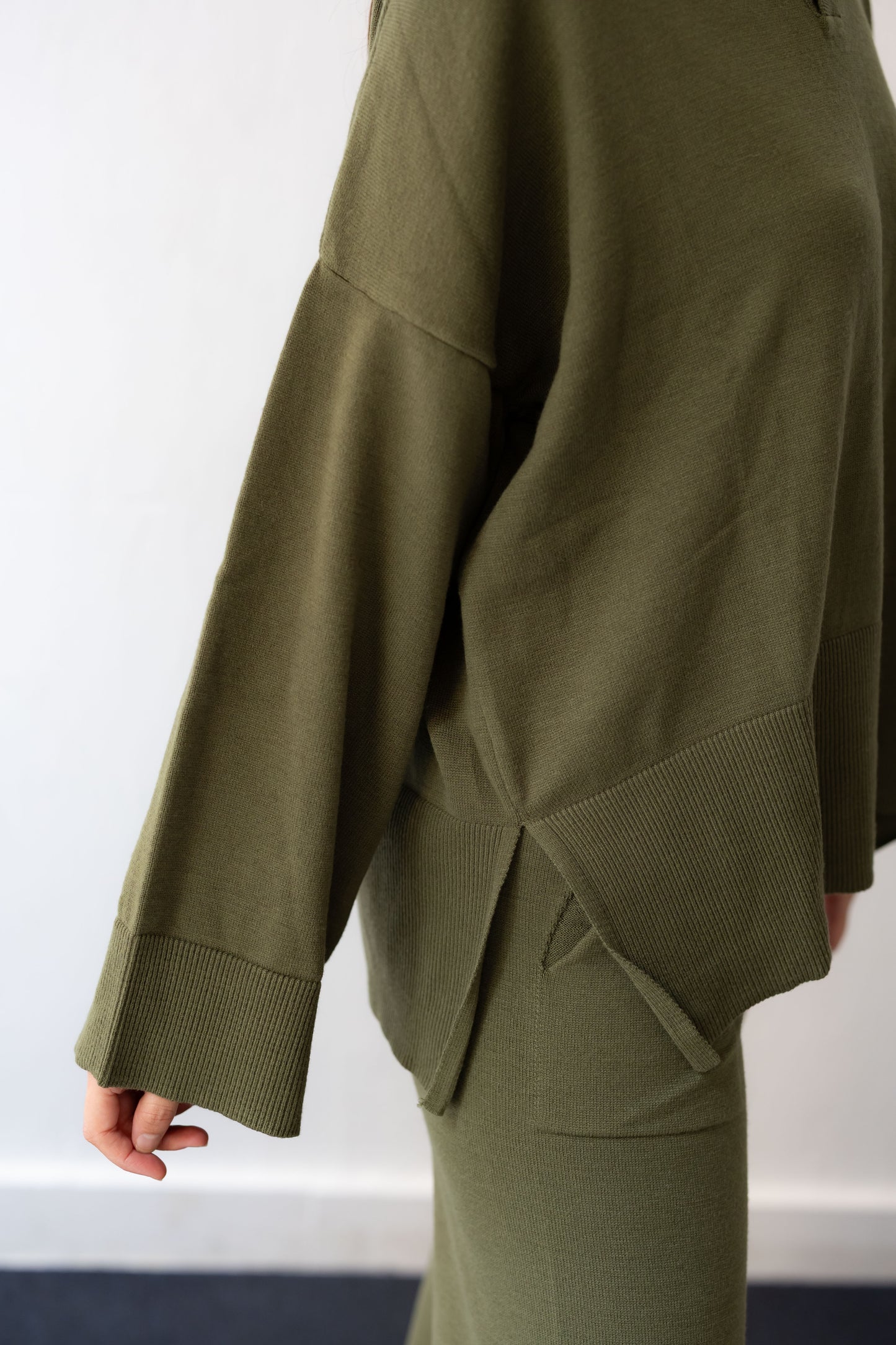 Clouded Warmth Knit Set - Olive