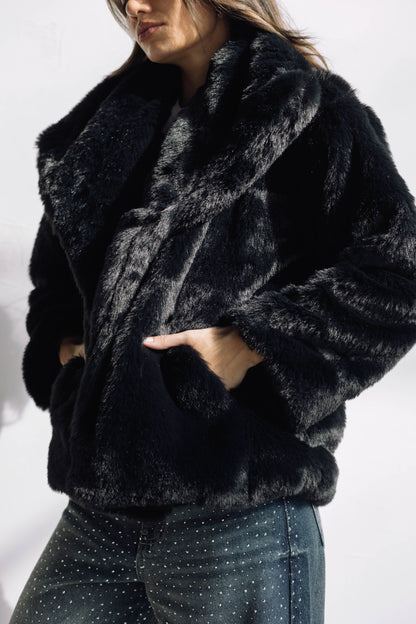 Scandi Fur Jacket - Black