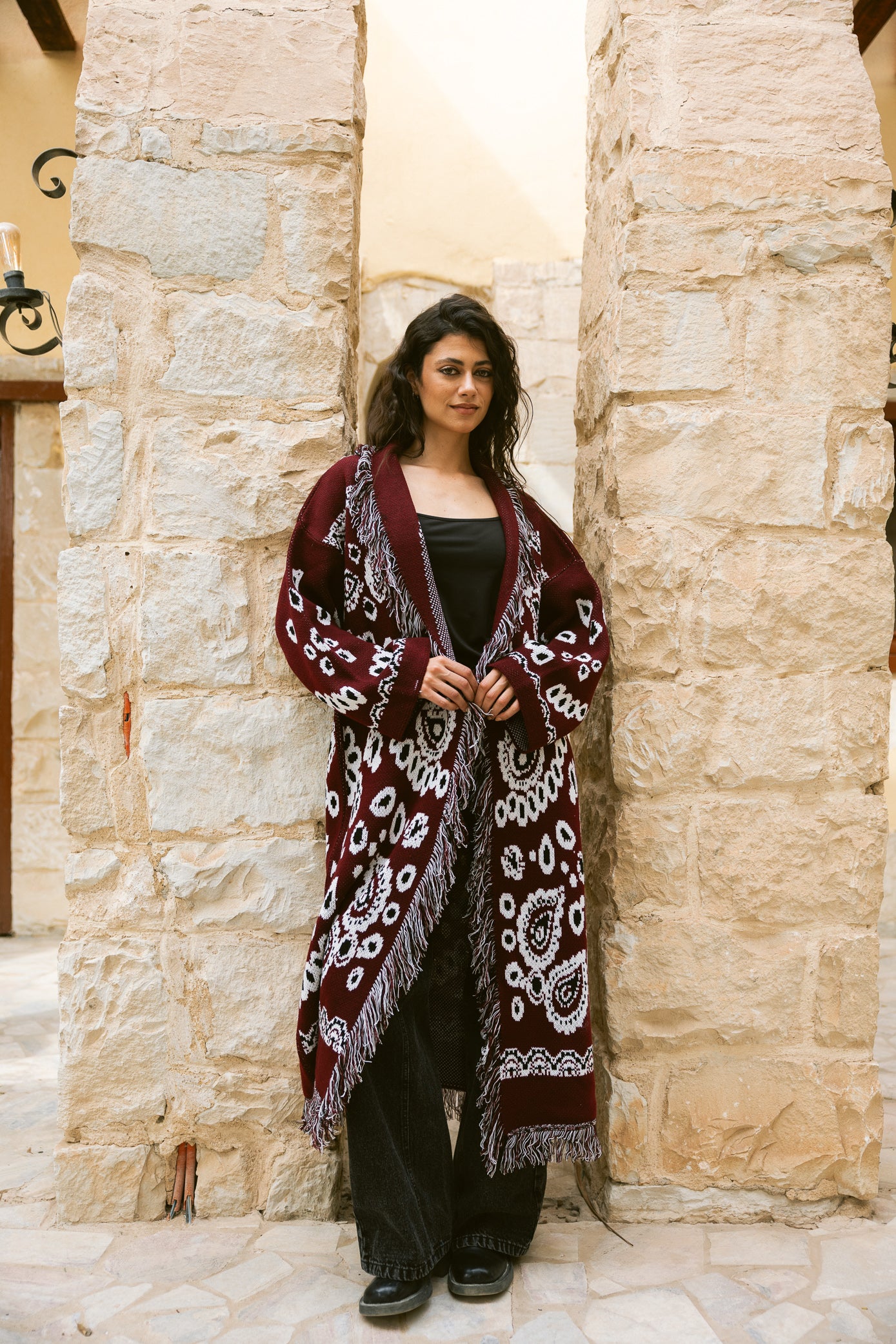 Rihla Cardigan - Burgundy