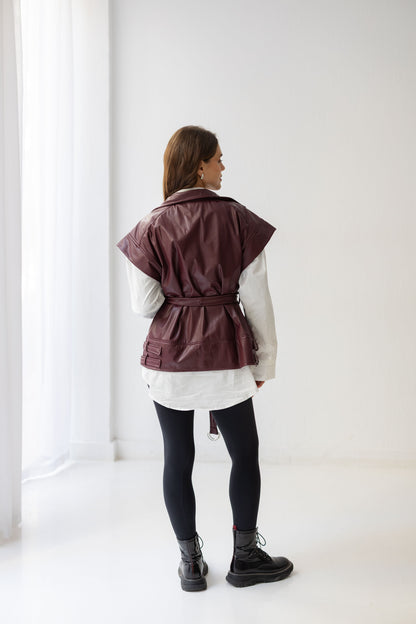Statement Vest - Burgandy