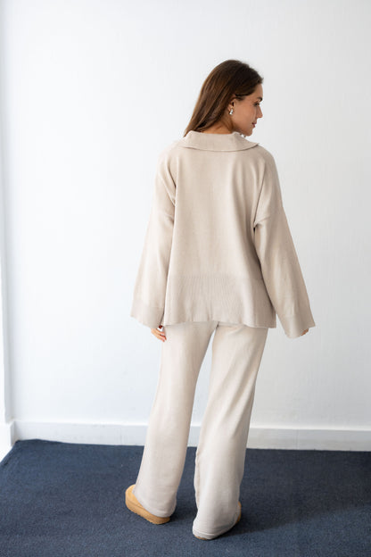 Clouded Warmth Knit Set - Cream