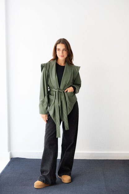 Bold As Love Leather Jacket - Olive