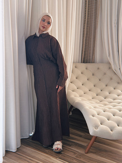 Dreamy Crinkled Dress - Brown