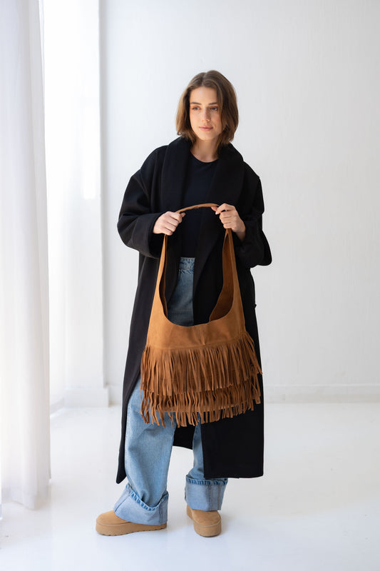 The Boho Fringe Bag - Desert Camel