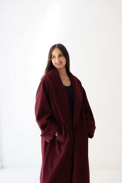All Eyes Here Coat - Deep Burgandy