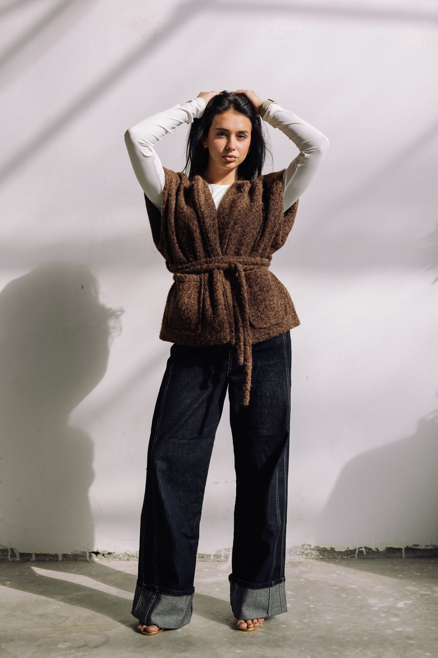 Shimmer Base Edit Vest - Brown Cocoa