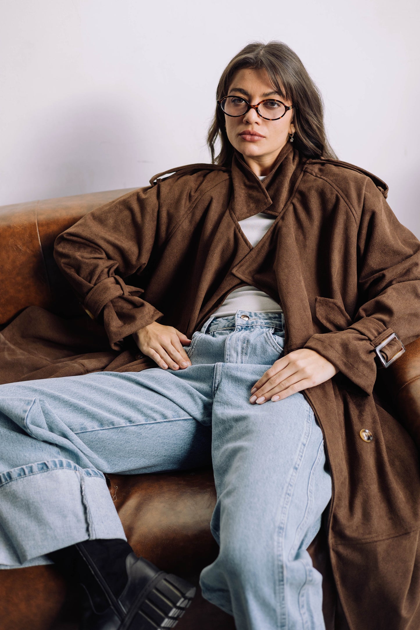 City Girl Trench Coat - Brown