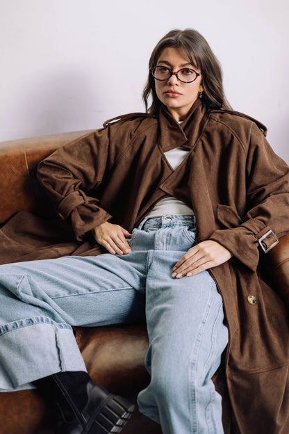 City Girl Trench Coat - Brown