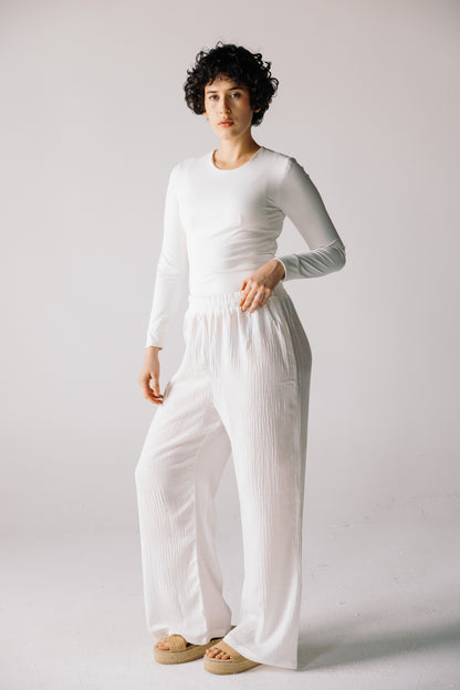 Cotton Linen Pants - White