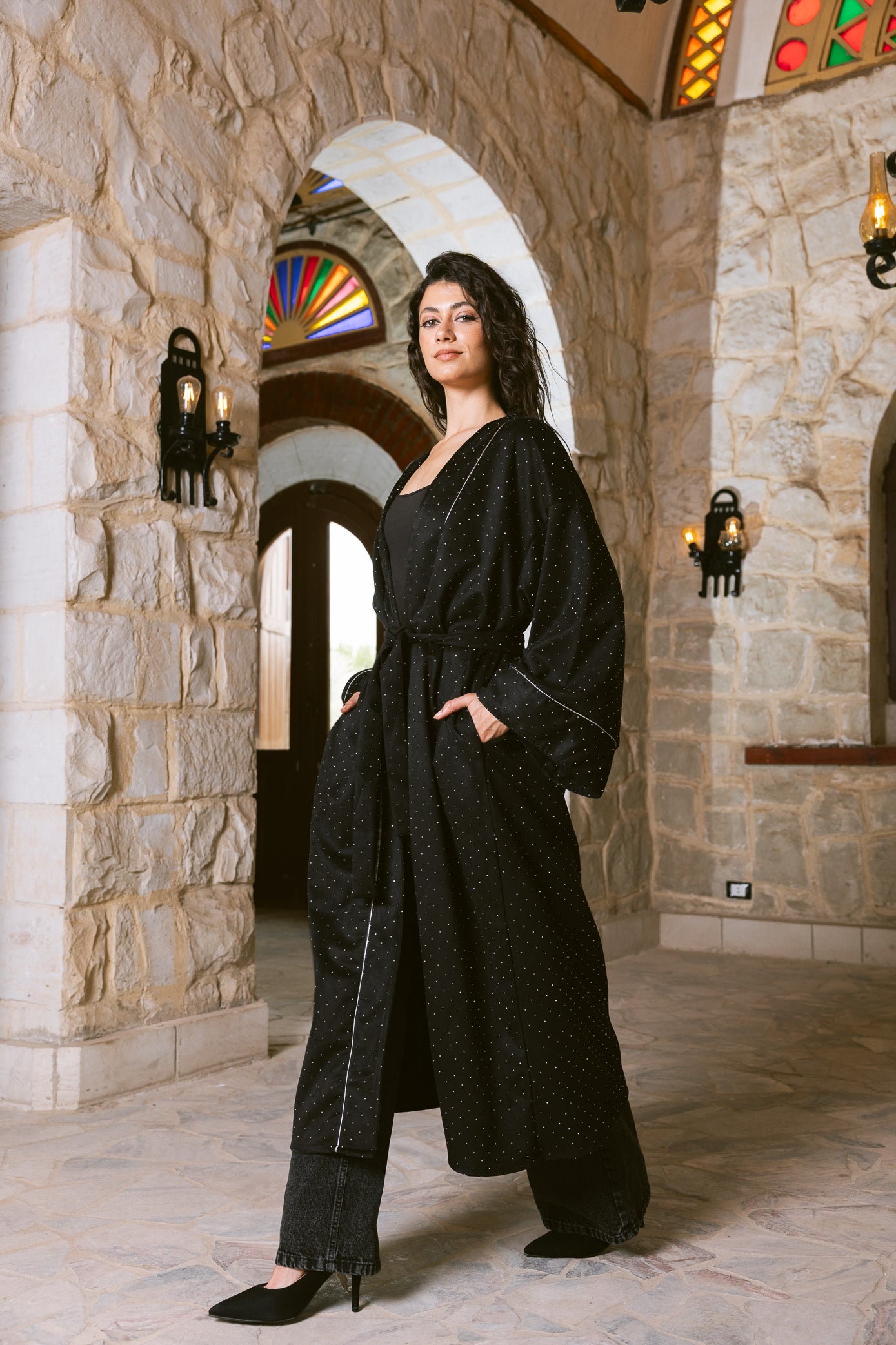 Sky Dust Kaftan - Black
