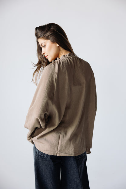 Ruffles Top - Khaki